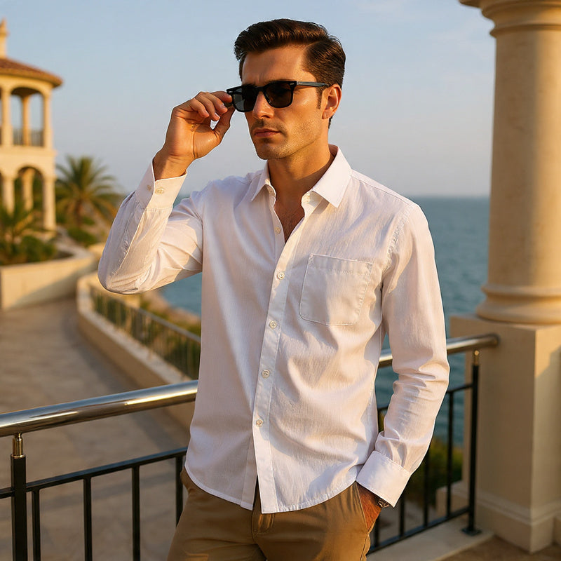 Men In Linen Shirts With Long Sleeves - Florivation