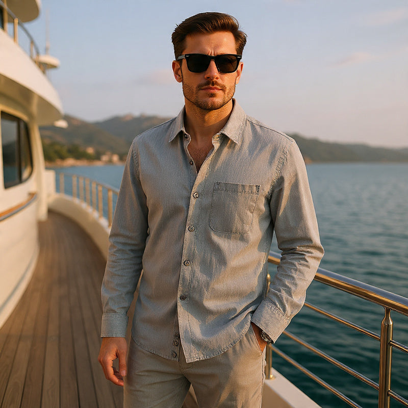 Men In Linen Shirts With Long Sleeves - Florivation