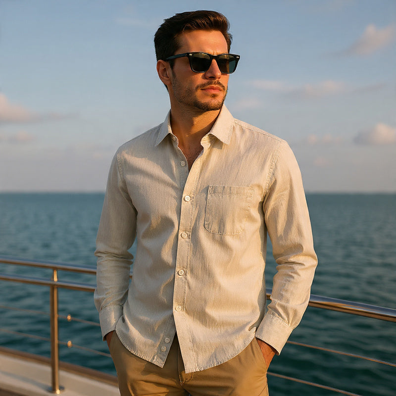 Men In Linen Shirts With Long Sleeves - Florivation