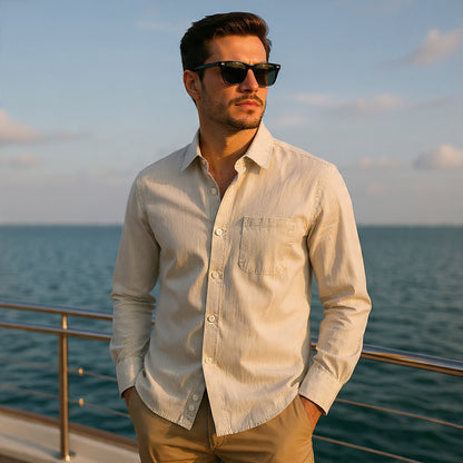 Men In Linen Shirts With Long Sleeves - Florivation