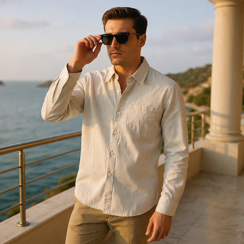 Men In Linen Shirts With Long Sleeves - Florivation