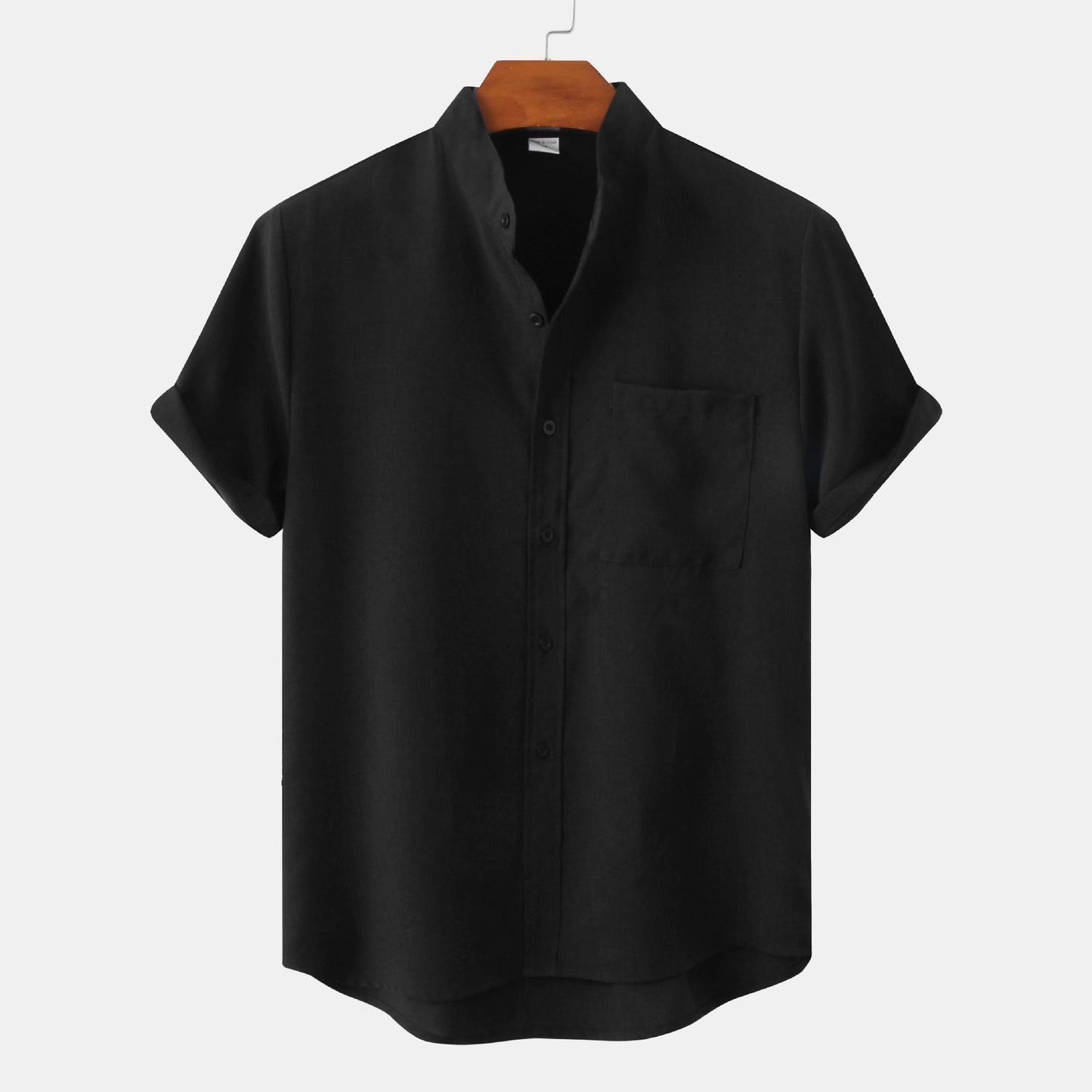 Solid-Colored Cotton And Linen Men'S Shirt - Florivation